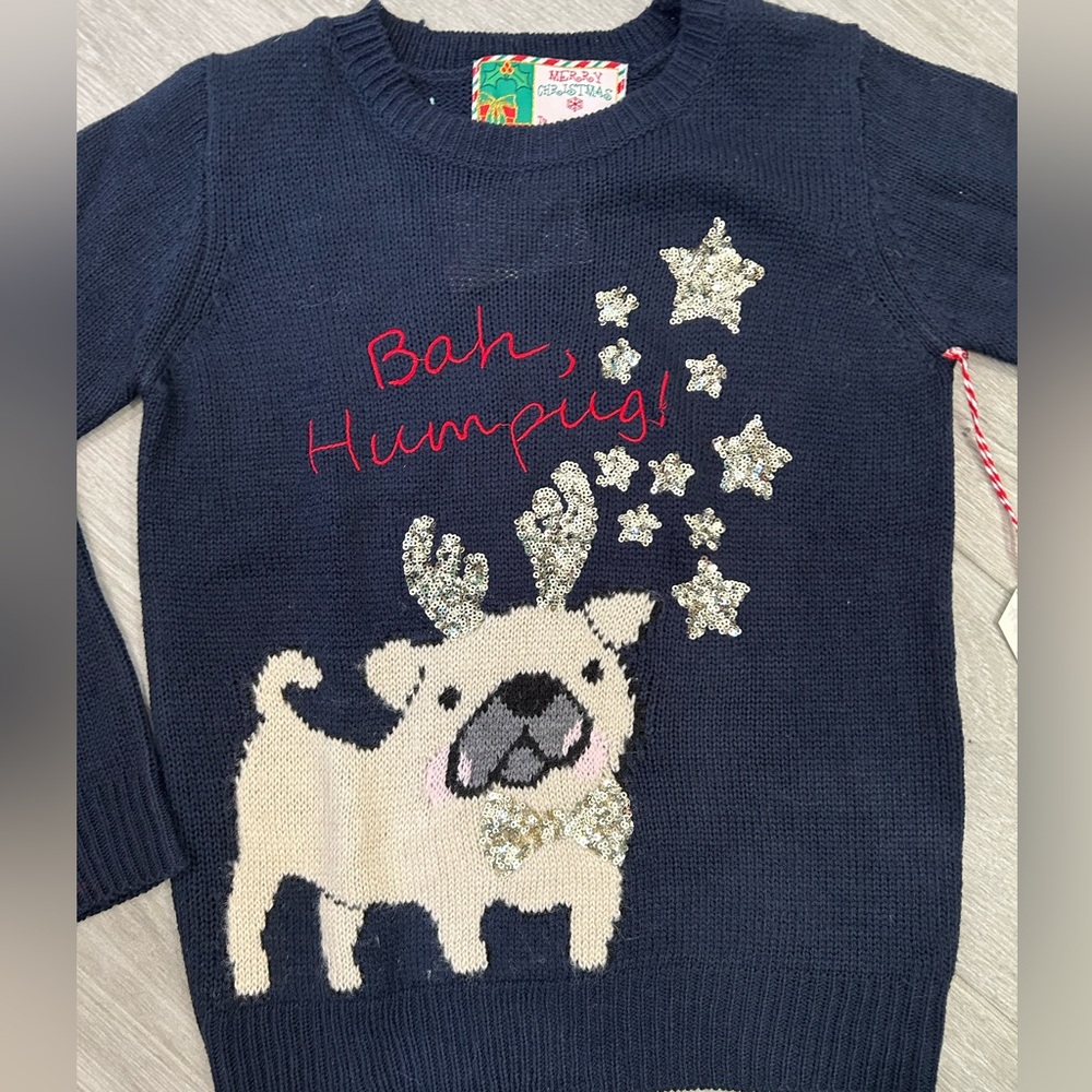 Bah Humpug! Children's Christmas Sweater Medium New